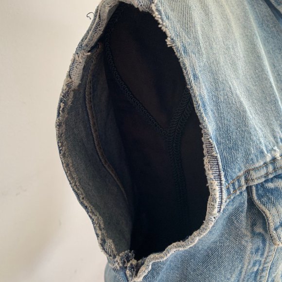 Distressed "Male" Denim Vest - Picture 9 of 10